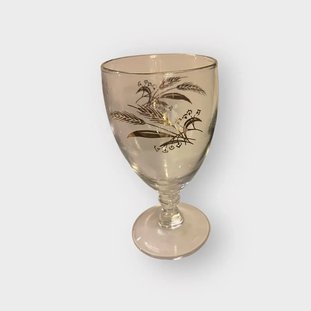Vintage Homer Laughlin Prairie Gold Set of 4 Glasses
